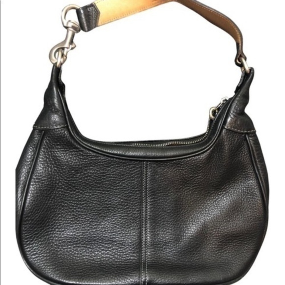 Coach black leather hobo bag